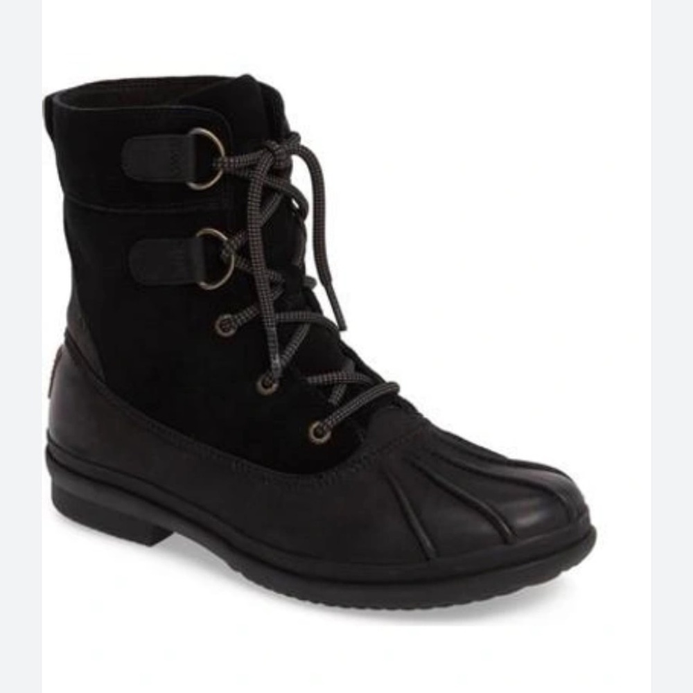 UGG Australia AZARIA Stout LEATHER SHEEPSKIN WATERPROOF DUCK BOOTS